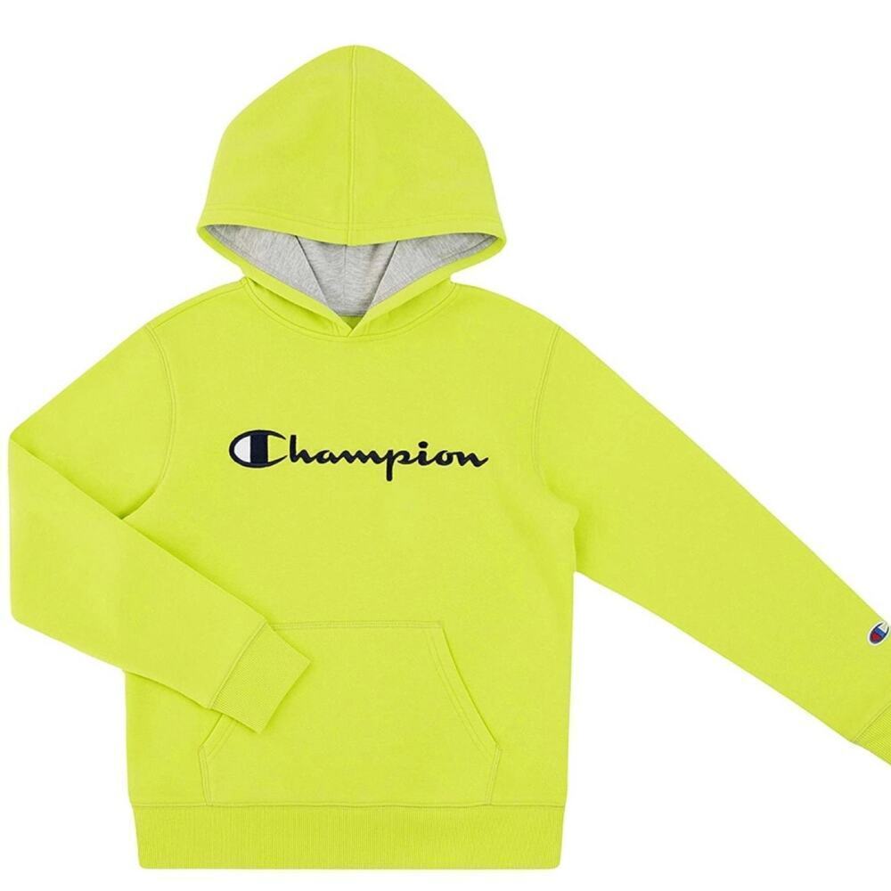 CHAMPION HOODED SWEATSHIRT SZ SMALL NEON GREEN VERSATILE AESTHETIC ACTIVE WEAR